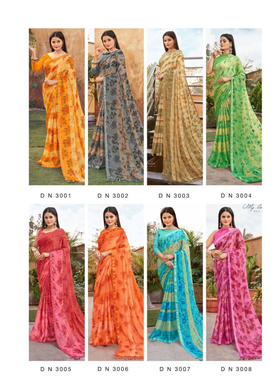 MANSAROVER SURAHI Latest Fancy Casual Wear Moss chiffon zari with Kangri Chitin Border And American Blouse Collection